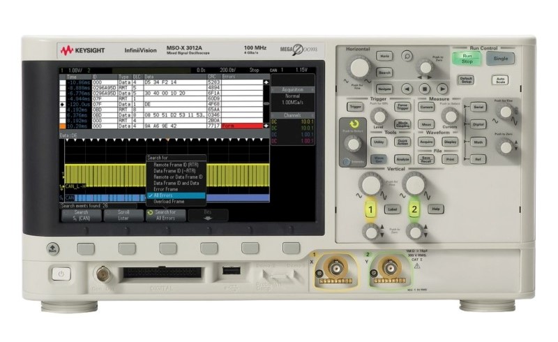 Keysight / Agilent MSOX3012A Oscilloscope, 100 MHz, 2 + 16 Chs., 4 GSa/s