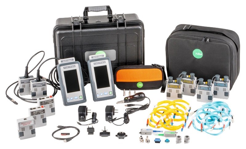 AEM TESTPRO-K71E Enhanced Smart Building PRO Kit for Copper, Fiber, PoE, Multi-Gigabit with SM/MM OTDR