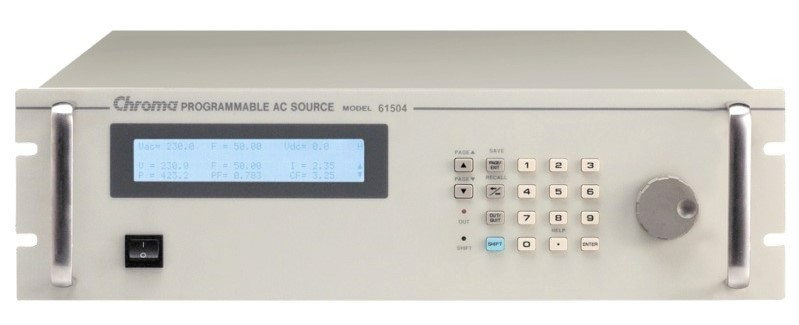 Chroma 61505 AC Source, 0 to 300V, 15 to 1kHz, 4kVA, 1 Phase