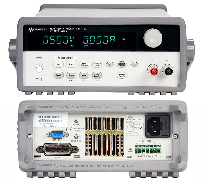 Keysight / Agilent E3645A Power Supply, 35V, 2.2A or 60V, 1.3A, 80W