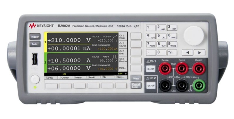 Keysight / Agilent B2902A Precision Source/Measure Unit, 2 Ch, 100 fA, 210 V, 3 A DC/10.5 A Pulse 