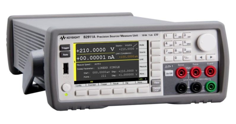 Keysight / Agilent B2911A Precision Source/Measure Unit, 1 Ch, 10 fA, 210 V, 3 A DC/10.5 A Pulse 