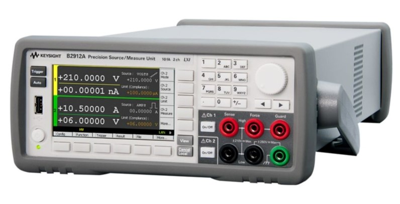 Keysight / Agilent B2912A Precision Source/Measure Unit, 2 Ch, 10 fA, 210 V, 3 A DC/10.5 A Pulse