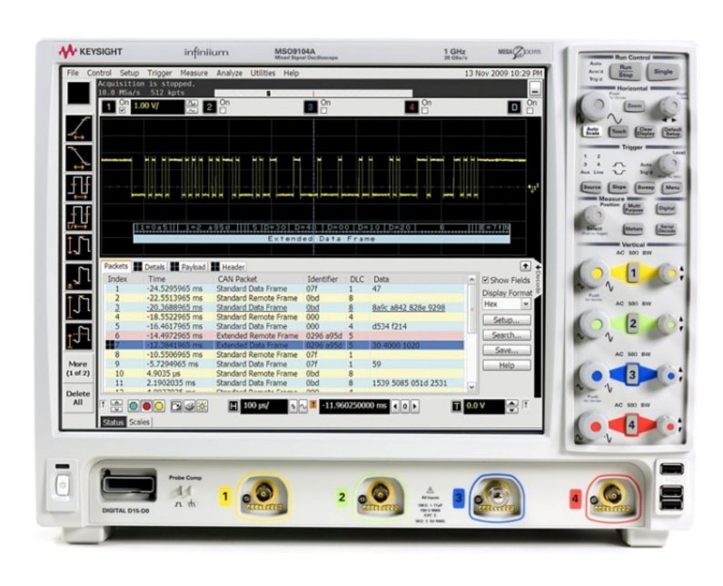 Keysight / Agilent MSO9104A Oscilloscope, 1 GHz, 4 + 16 Ch., 20 GSa/s