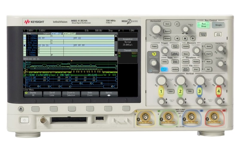 Keysight / Agilent MSOX3024A Oscilloscope, 200 MHz, 4 + 16 Chs., 4 GSa/s