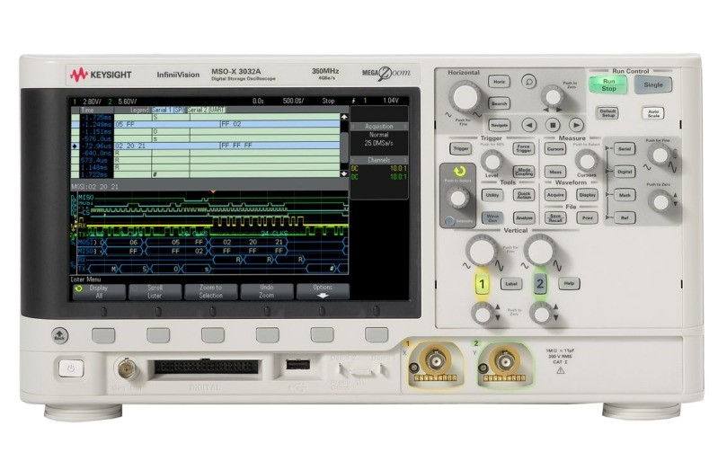 Keysight / Agilent MSOX3032A Oscilloscope, 350 MHz, 2 + 16 Chs., 4 GSa/s