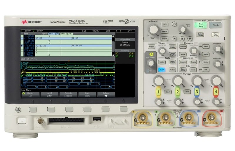 Keysight / Agilent MSOX3034A Oscilloscope, 350 MHz, 4 + 16 Chs., 4 GSa/s