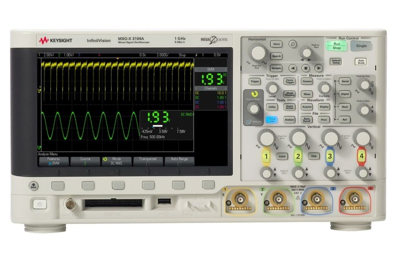 Keysight / Agilent MSOX3104A Oscilloscope, 1 GHz, 4 + 16 Chs., 5 GSa/s