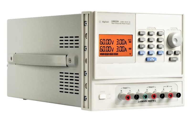 Keysight / Agilent U8032A Triple Output DC Power Supply, (2x) 60V,3A / 5V,3A, 375W